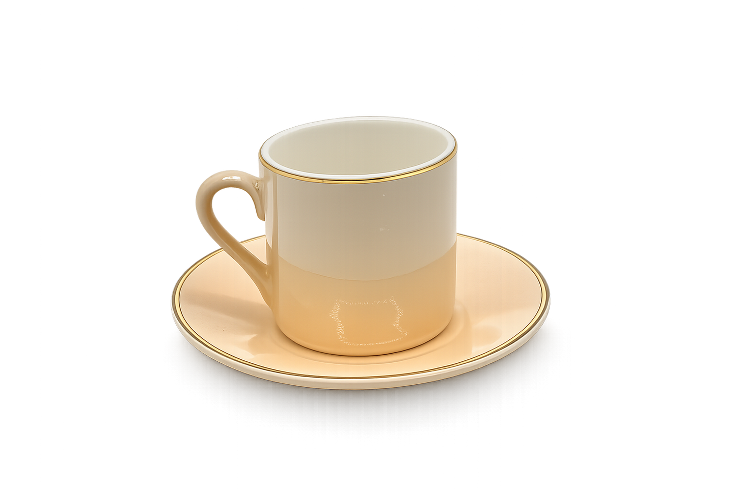 Set of 6 Minimalist Light Pink Coffee Cup & Saucer