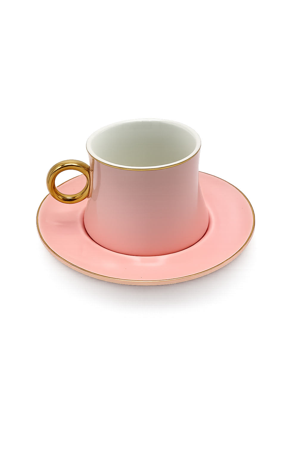 Set of 6 Modern Baby Pink Tea Cups
