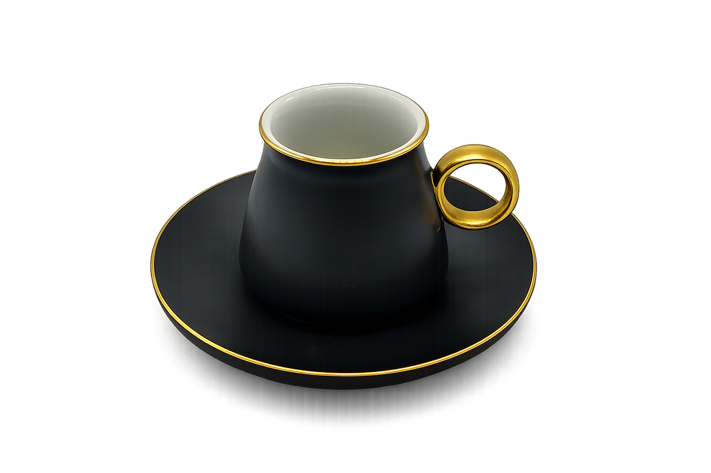 Set of 6 Artisanal Black Coffee Cups