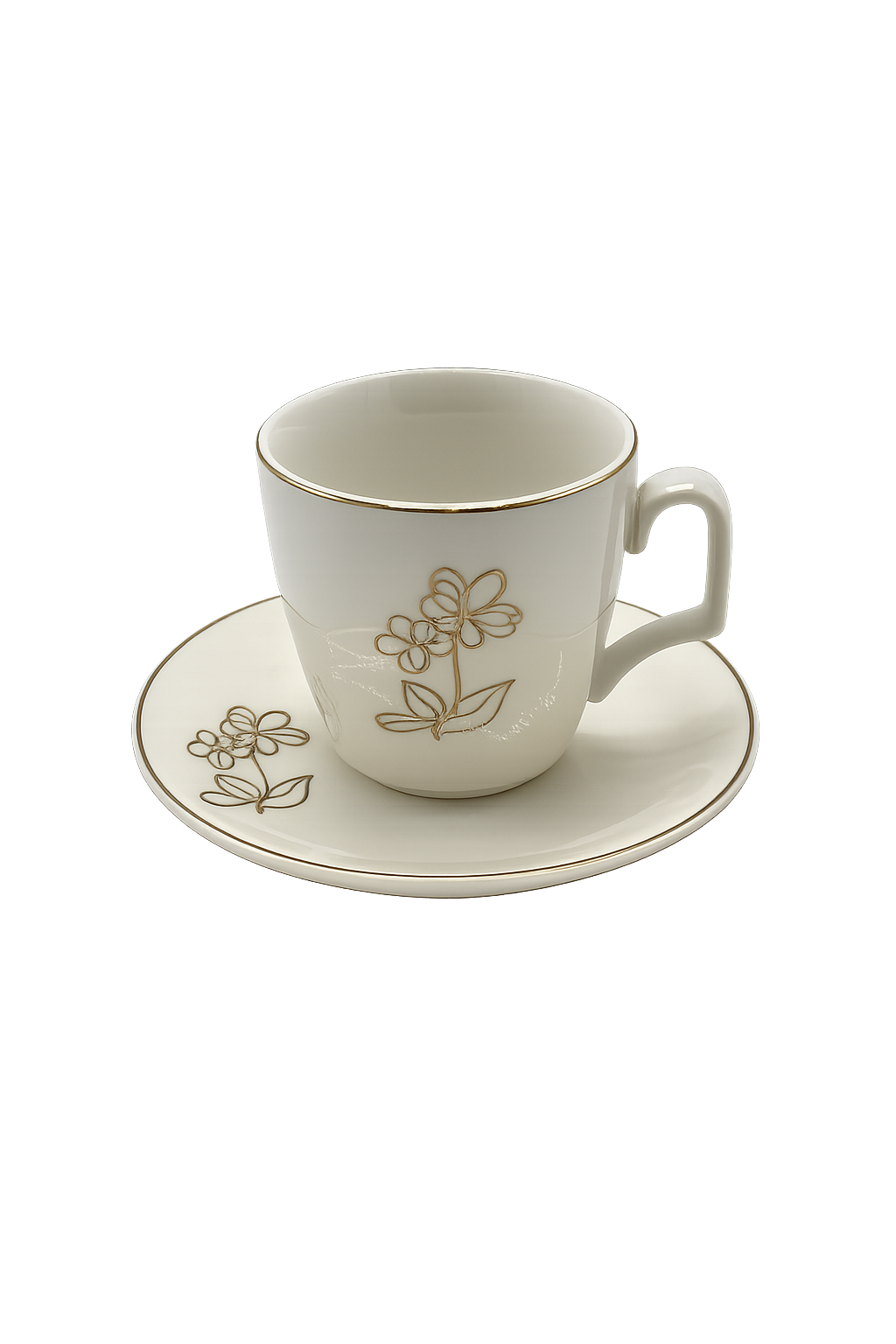 Set of 6 Premium Porcelain Coffee Cups