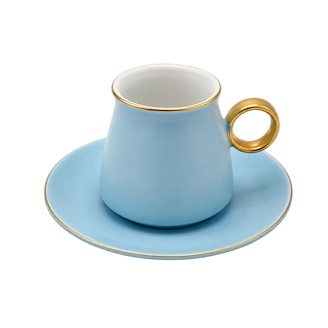 Set of 6 Baby Blue Coffee Cups