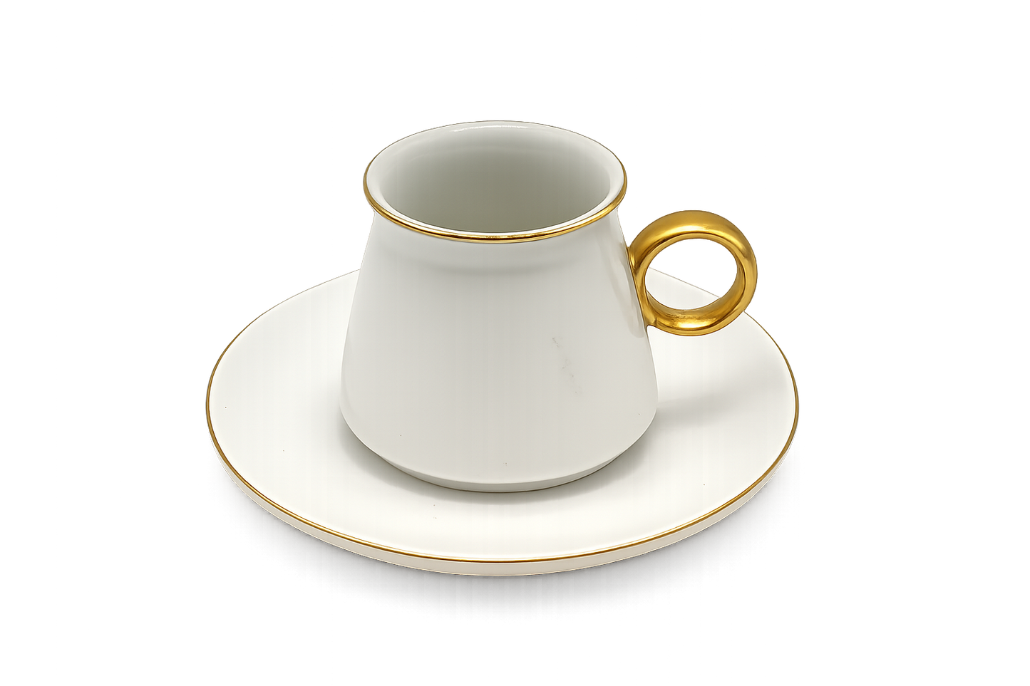 Set of 6 White Coffee Cups