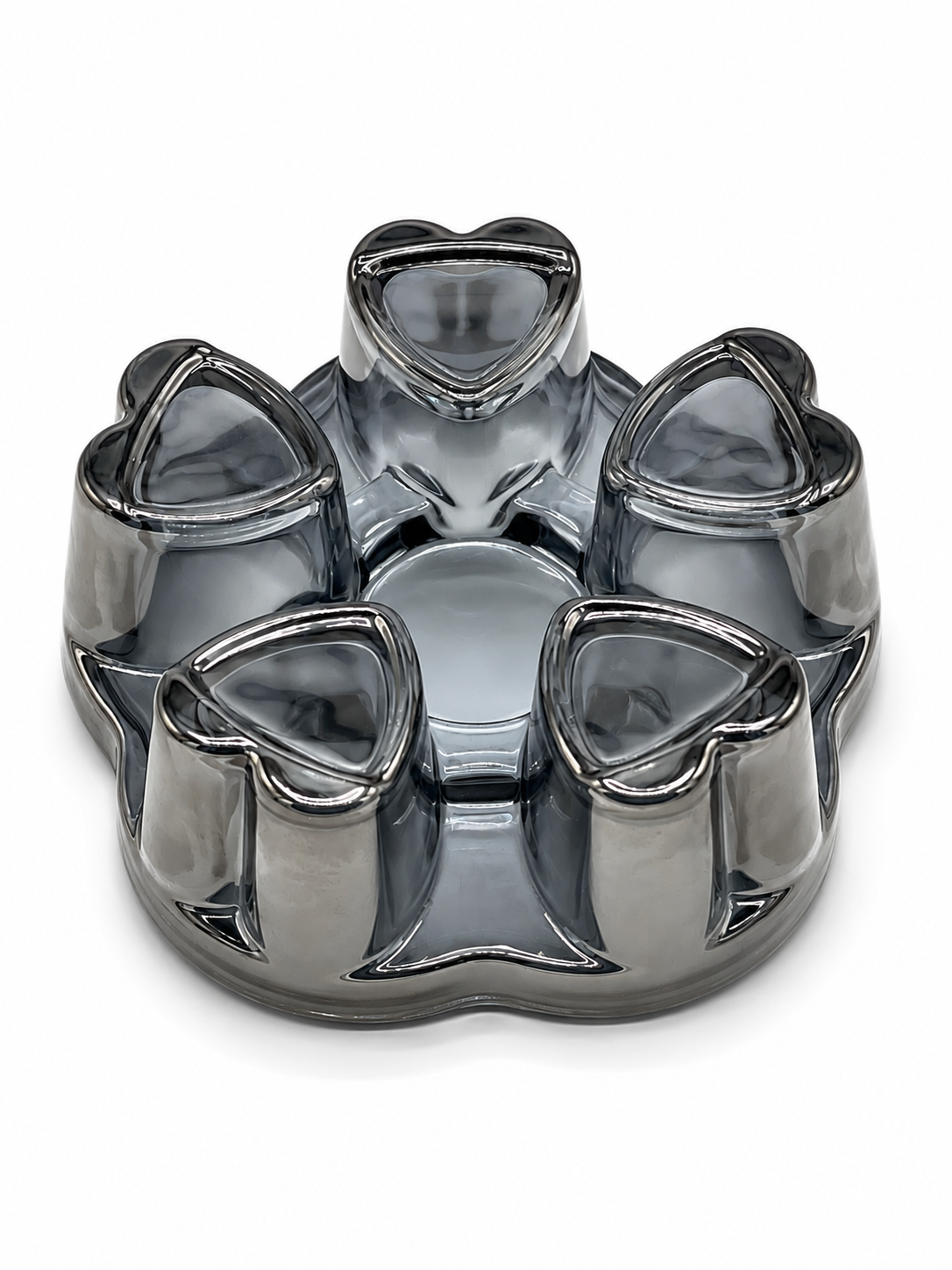 Smoked Glass Teapot Warmer Stand with Candle Holder