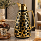 Luxury Geometric Thermal Flask – Black & Gold