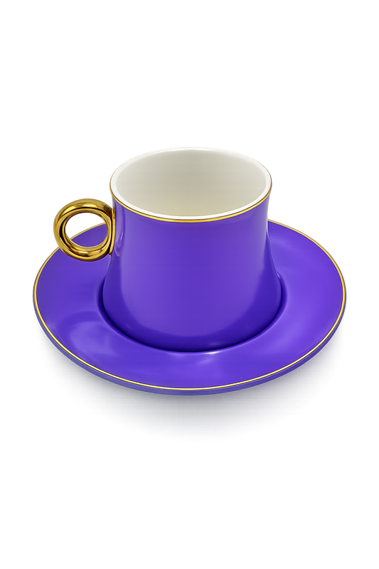 Set of 6 Modern Pastel Lavender Tea Cups