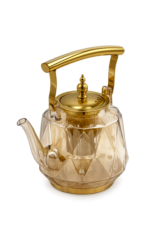 Borosilicate Amber Honey Glass Kettle 1500ML
