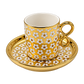 Golden Daisy Turkish Coffee Cup & Saucer Set