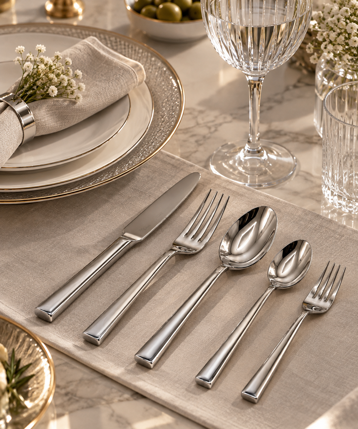 Signature Elite Stainless Steel Cutlery Set – 30 Pieces | Premium Silver Collection