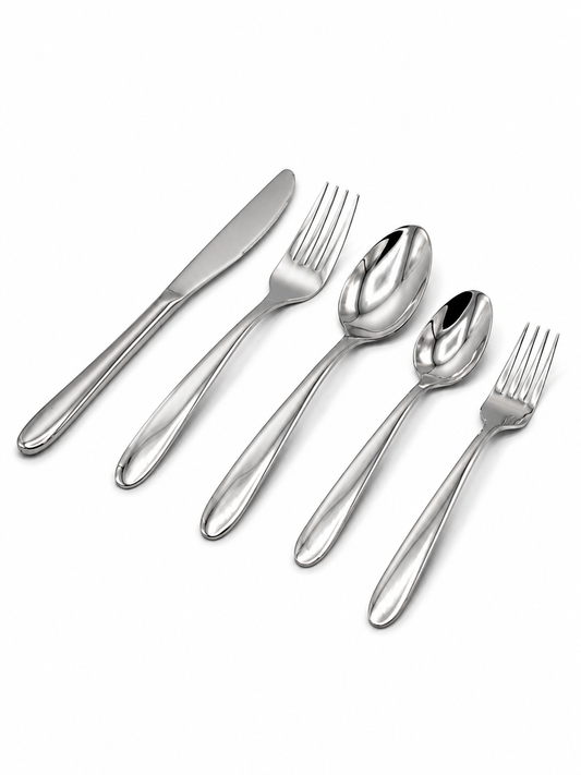 Premium Silver Stainless Steel Cutlery Set – 30 Pieces