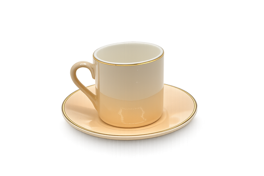 Set of 6 Minimalist Light Pink Coffee Cup & Saucer