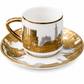 Set of 6 Kosovo White and Gold Coffee Cups
