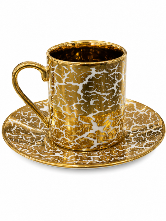 Set of 6 Kosovo White and Gold Coffee Cups (Copy)