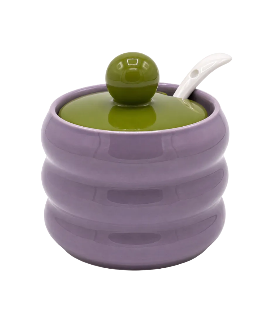 Lavender Porcelain Sugar & Spice Container with Spoon