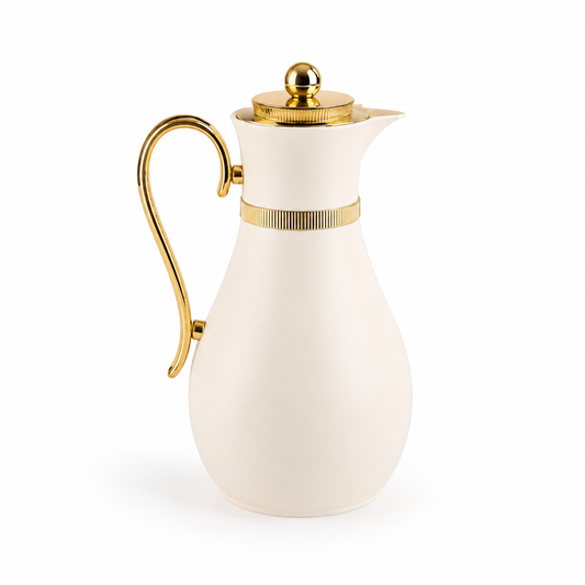 Classic Elegance Thermal Flask – Ivory & Gold