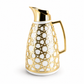 Luxury Geometric Thermal Flask – White & Gold