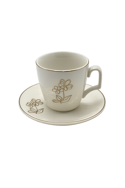 Set of 6 Premium Porcelain Coffee Cups