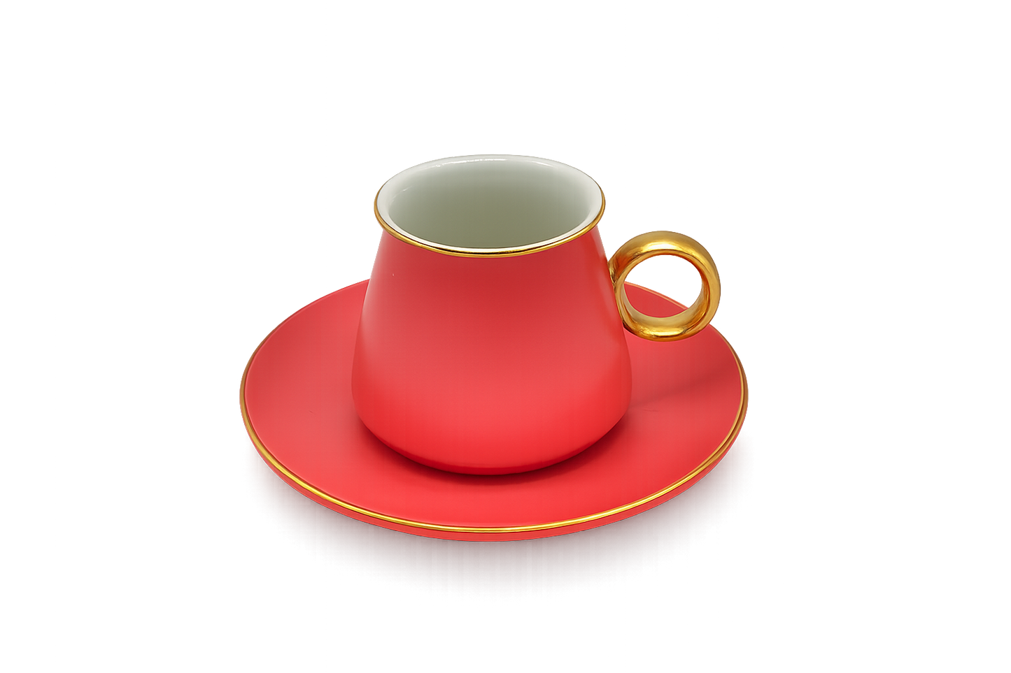 Set of 6 Hot Red Coffee Cups