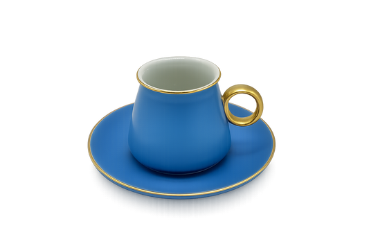 Set of 6 Ocean Blue Coffee Cups
