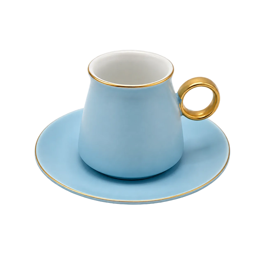 Set of 6 Baby Blue Coffee Cups