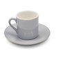 Set of 6 Minimalist Grey Coffee Cup & Saucer
