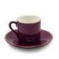 Set of 6 Minimalist Burgundy Coffee Cup & Saucer