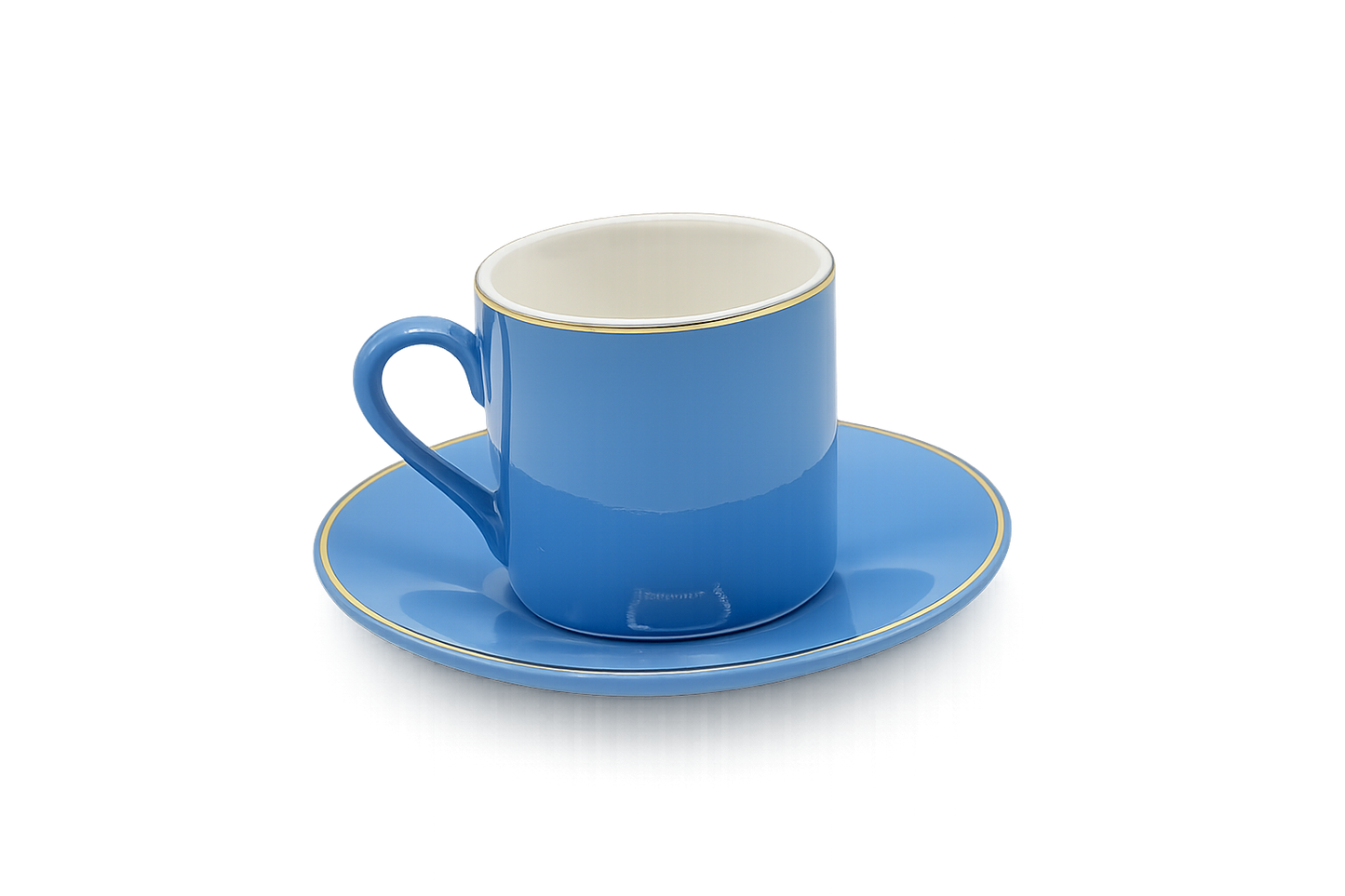 Set of 6 Minimalist Baby Blue Coffee Cup & Saucer