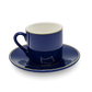 Set of 6 Minimalist Royal Blue Coffee Cup & Saucer