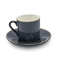 Set of 6 Minimalist Ash Grey Coffee Cup & Saucer
