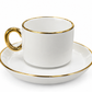 Classic Elegance Turkish Coffee Cup & Saucer Set – White & Gold