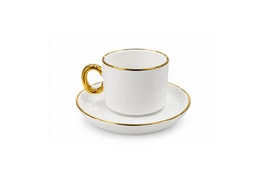 Classic Elegance Tea Cup & Saucer Set – White & Gold