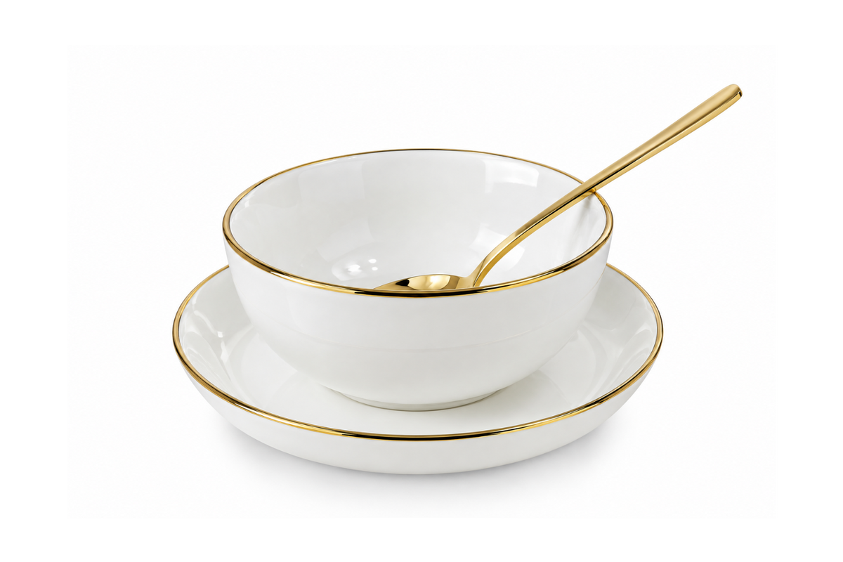 Bavaria Gold Meghle Bowl Set – 12 Pieces