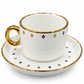 Golden Diamond Coffee Cup & Saucer Set – White & Gold