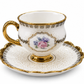 Royal Blossom Turkish Coffee Cup & Saucer Set – White & Gold