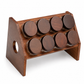 Angled Wooden Spice Rack with 8 Glass Jars