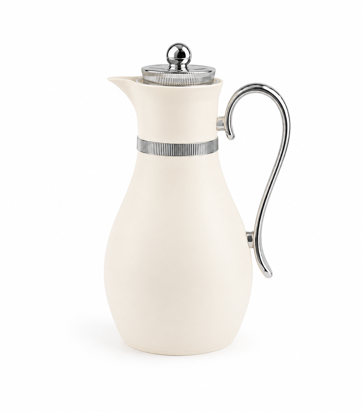Classic Elegance Thermal Flask – Ivory & Silver