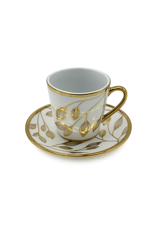 Set of 6 Premium Porcelain Coffee Cups
