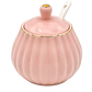 Pink Porcelain Sugar & Spice Container with Spoon