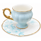 Elegant Floral Porcelain Coffee Cup Set – Light blue & Gold