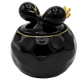 Luxury Black Bow Porcelain Sugar & Matte Container with Gold Spoon