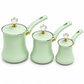 Set of 3 Stainless Steel Pistache Green Coffee Pots