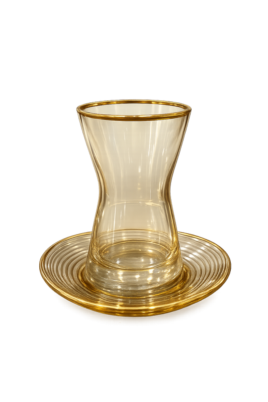Turkish Golden LAV Tea Glass Set