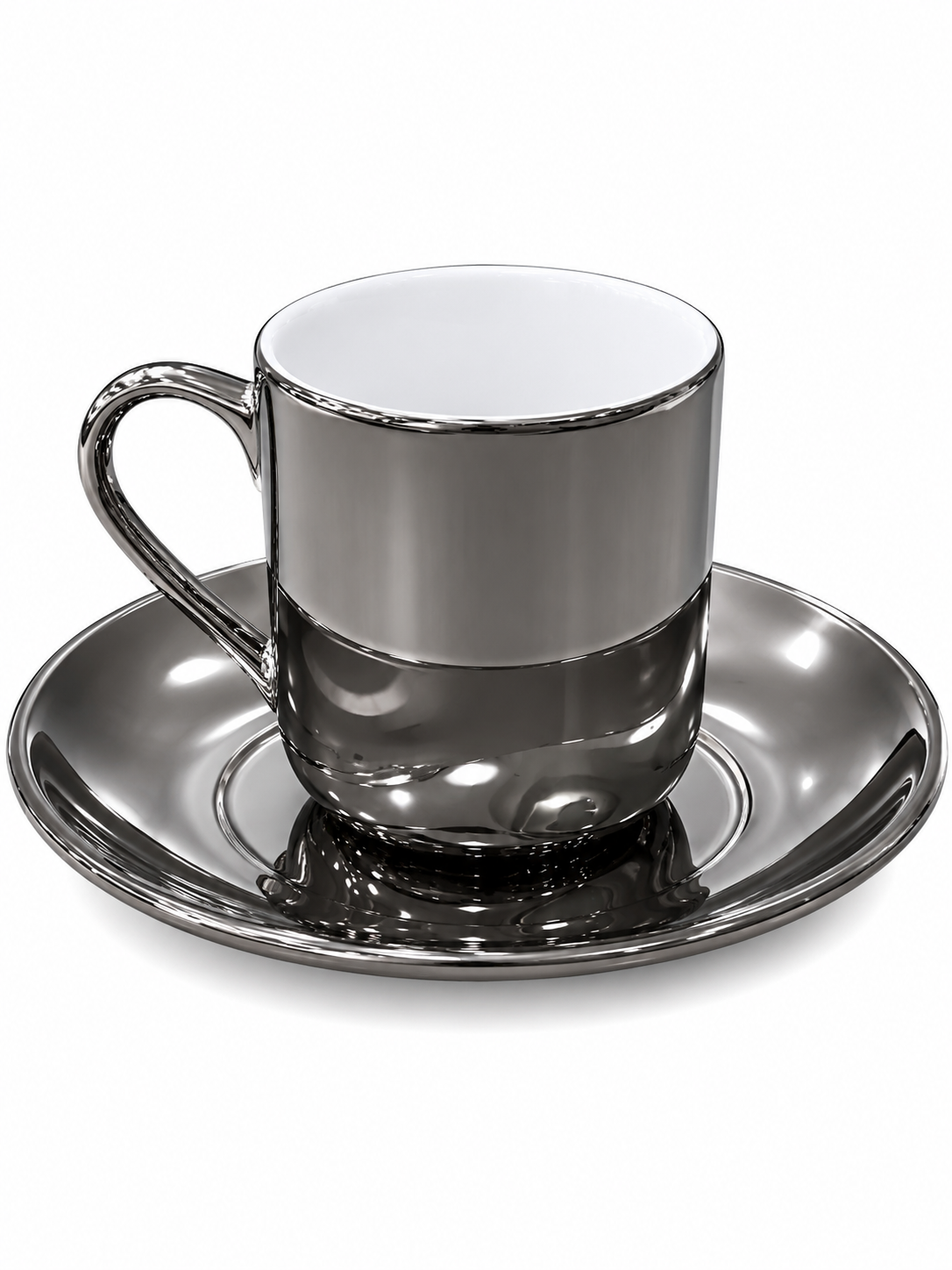 Set of 6 Pasha Home Turkish Full Silver Coffee Cups